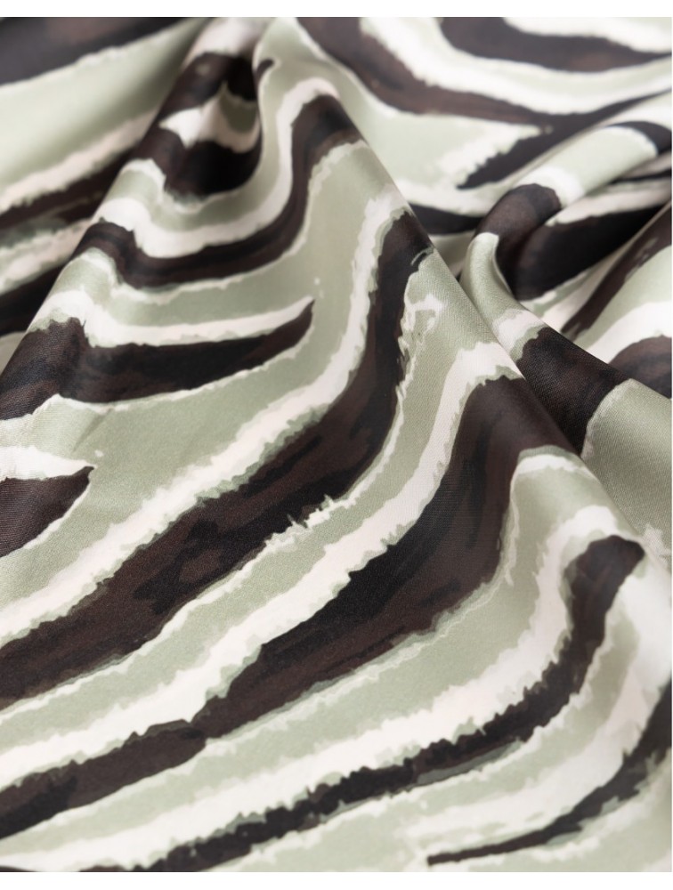 MIX AND MATCH Scarf Olive Zebra Πράσινο Μαντήλι